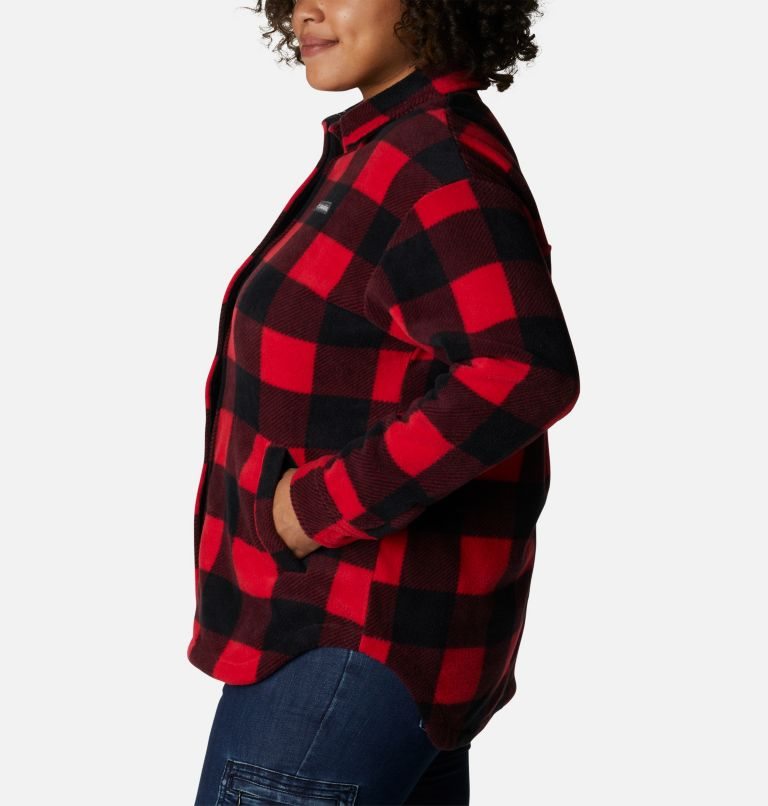 Women's Columbia Benton Springs Shirt Jackets Red | Plus Size CA-M8A4L